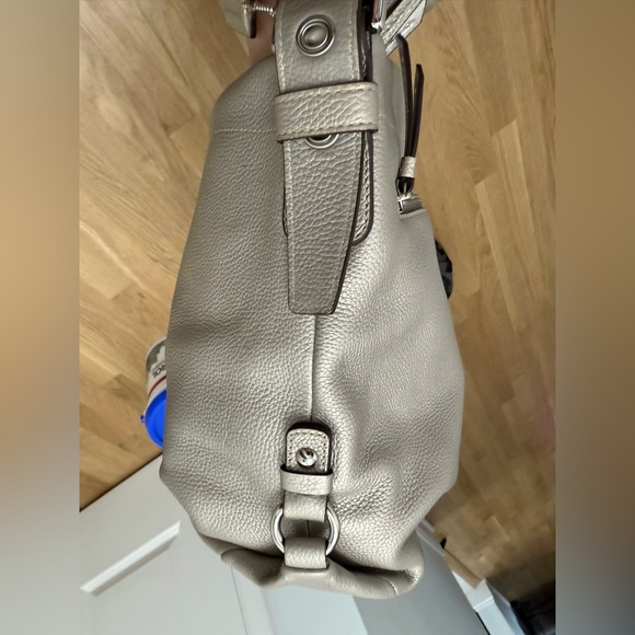 Coach Pebbled Shimmery Leather Hobo/Crossbody Bag - Picture 5 of 10